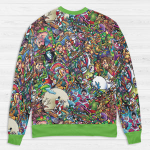 Xmas Movies Characters Collage All-over Print Sweatshirt