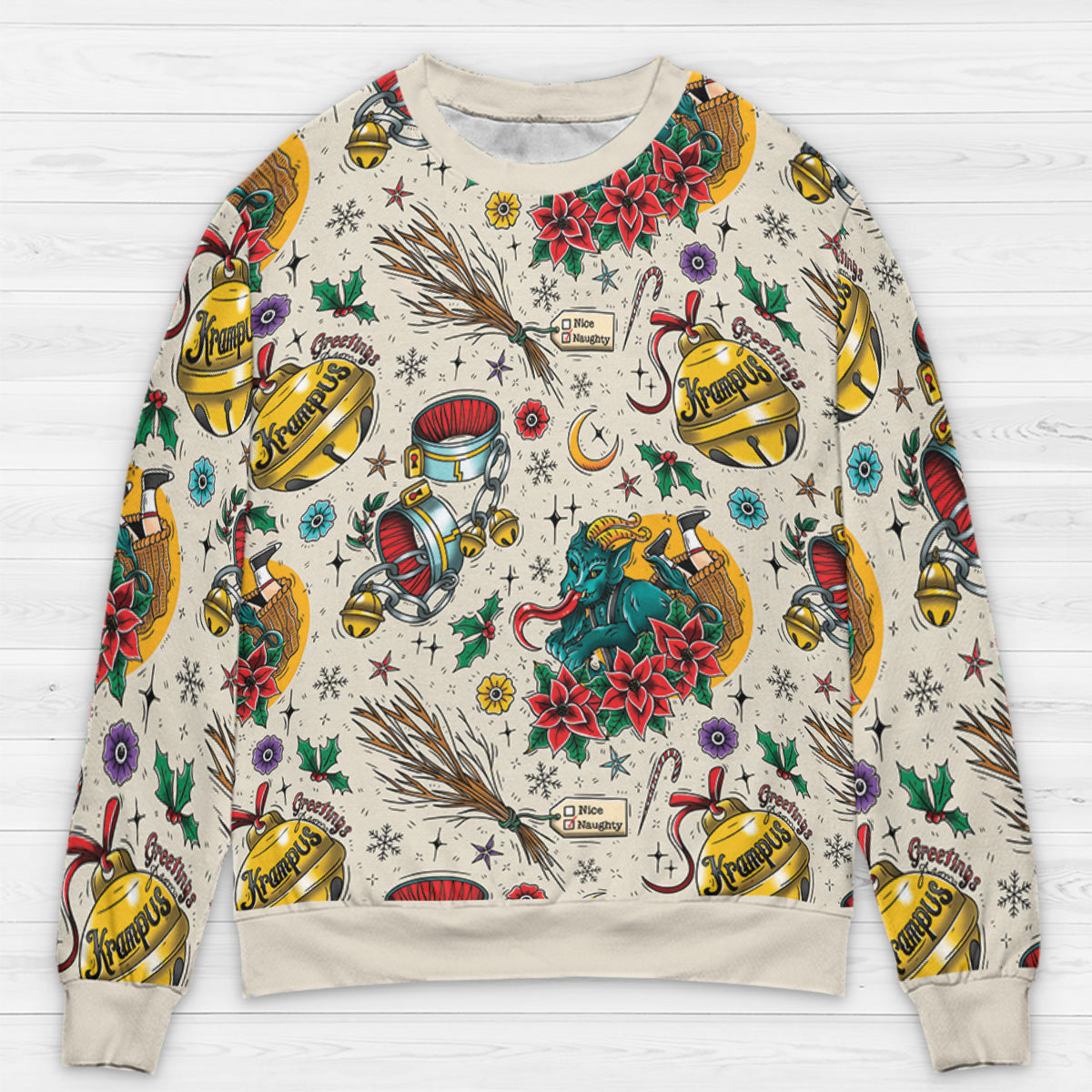 Naughty Krampus Christmas All-over Print Sweatshirt