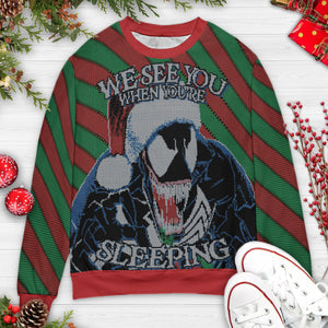 Venom See You When You're Sleeping Ugly Christmas Sweatshirt