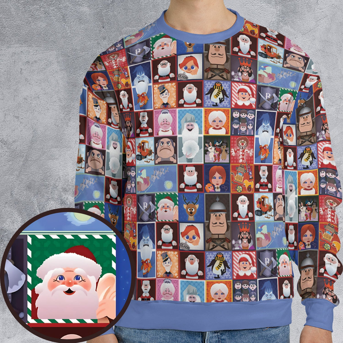 Santa Claus Is Comin' to Town Characters All-over Print Sweatshirt