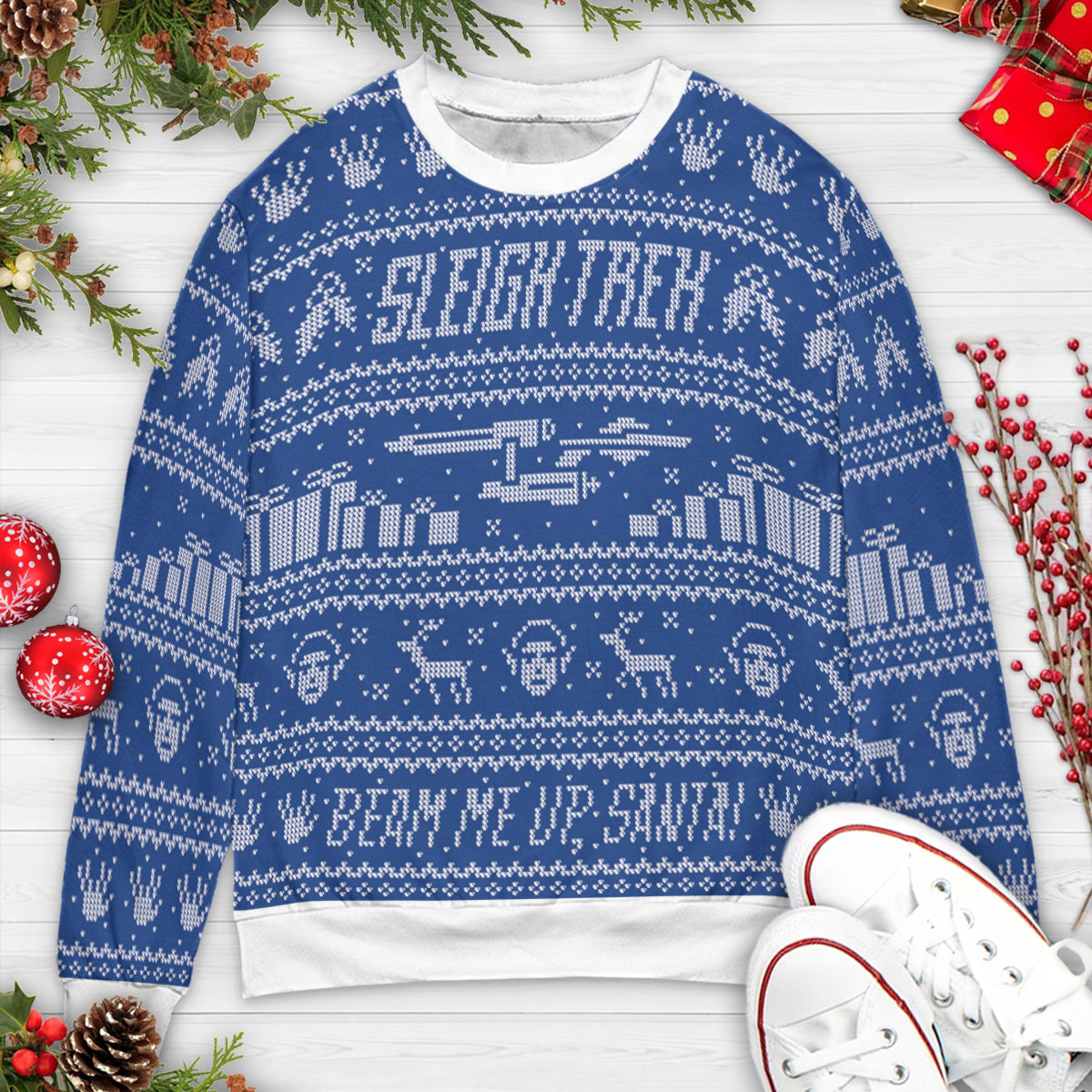 Beam Me Up Santa Ugly Christmas Sweatshirt