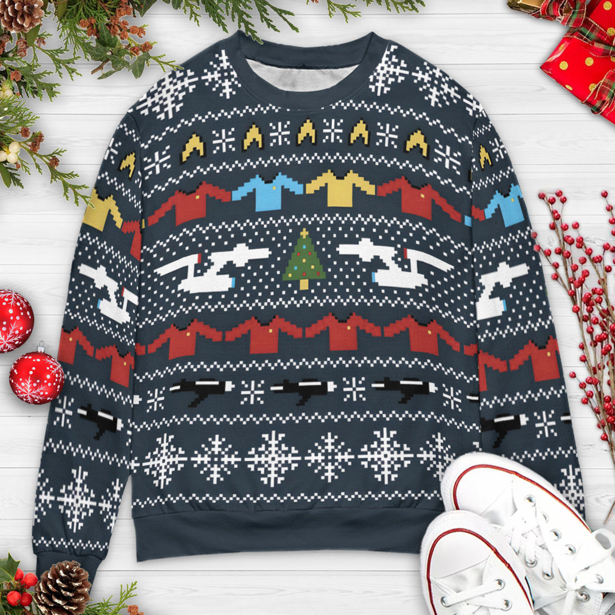 Vulcan Greetings Star Trek Ugly Christmas Sweatshirt