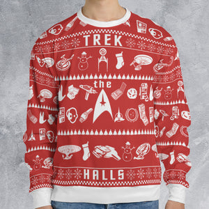Trek The Halls Star Trek Ugly Christmas Sweatshirt