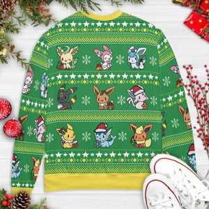 Eevee Merry Christmas Pokemon Ugly Christmas Sweatshirt