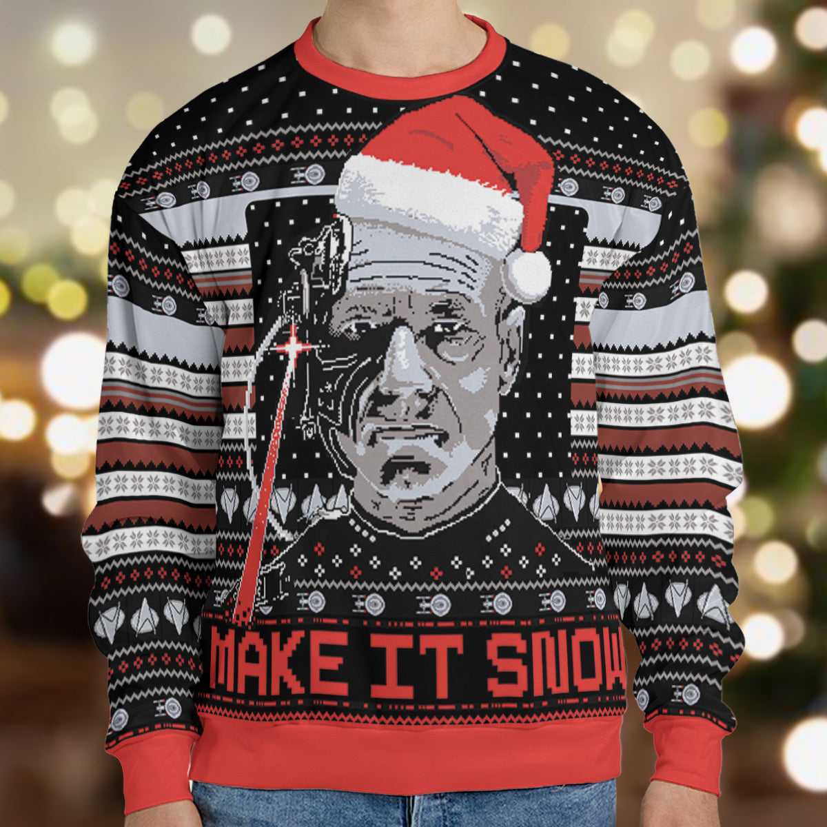 Make It Snow Star Trek Ugly Christmas Sweatshirt
