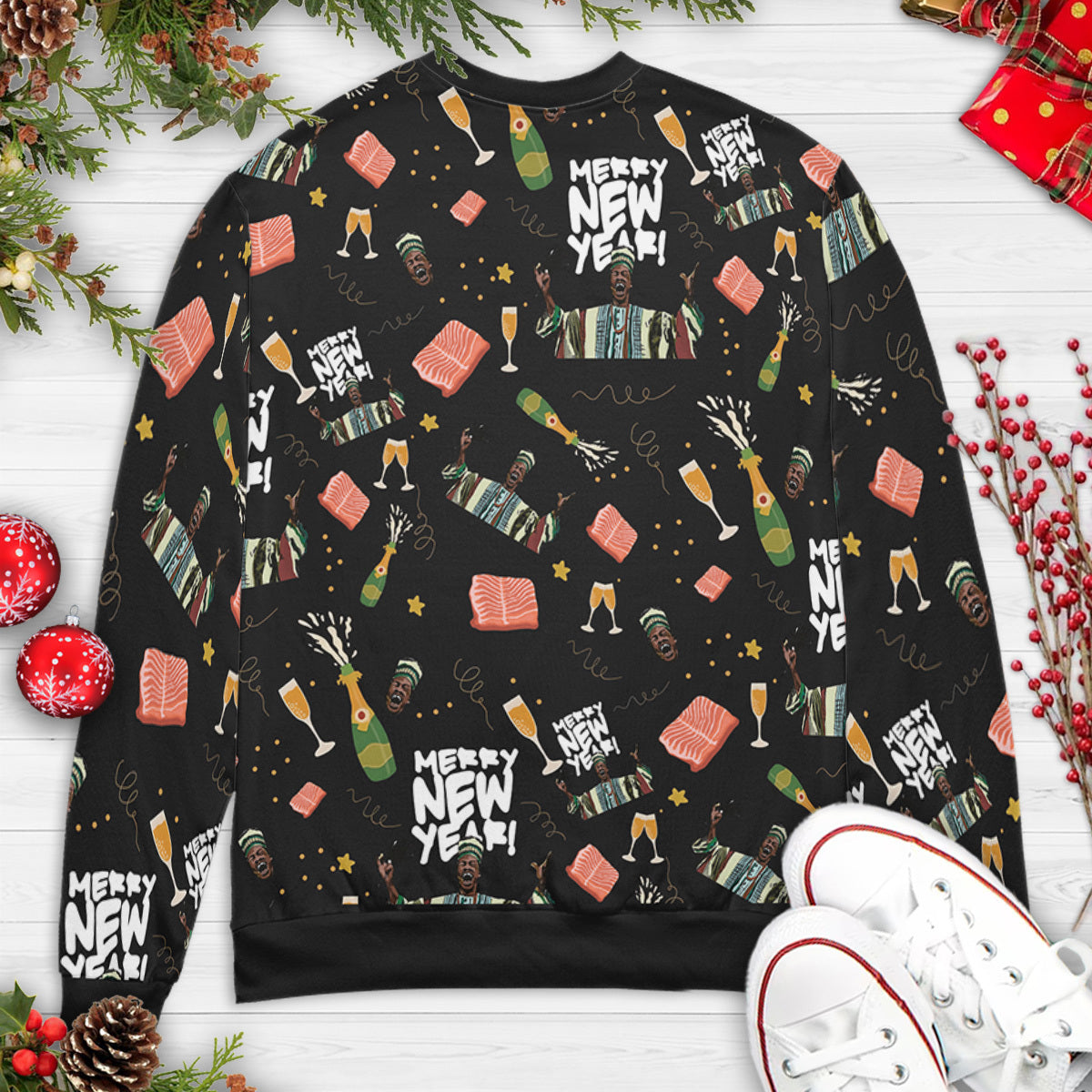 Merry New Year Trading Places All-over Print Sweatshirt