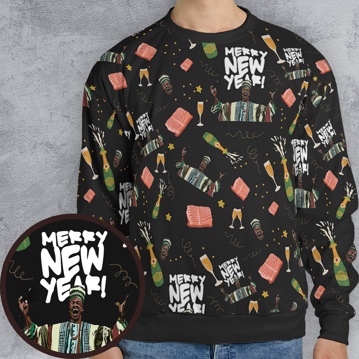 Merry New Year Trading Places All-over Print Sweatshirt