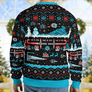 Festive Force Be With You Star Wars Ugly Christmas Sweatshirt