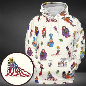 Schoolhouse Rock Characters All-over Print Hoodie
