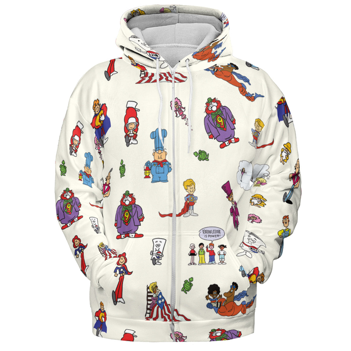 Schoolhouse Rock Characters All-over Print Hoodie