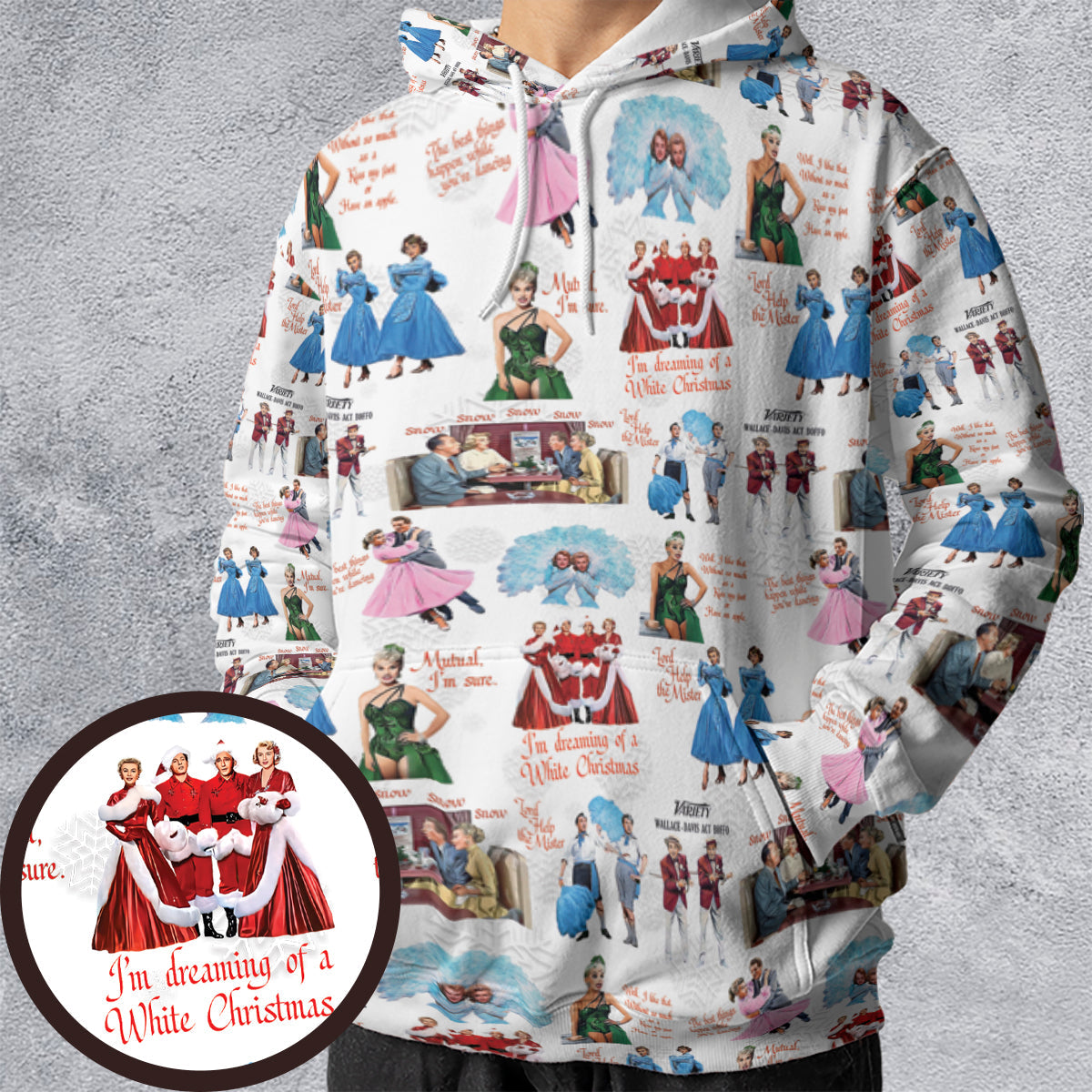 White Christmas All-over Print Hoodie