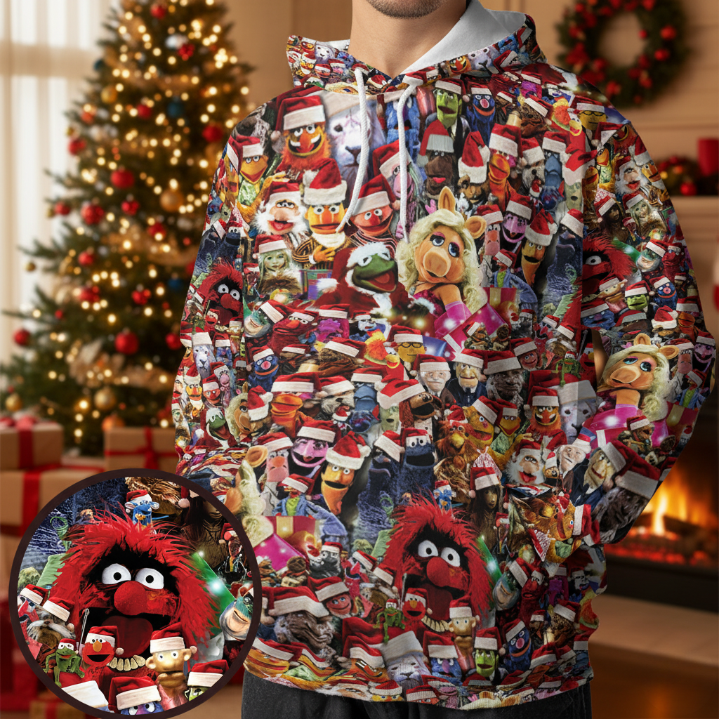 The Muppets Christmas All Character All-over Print Hoodie