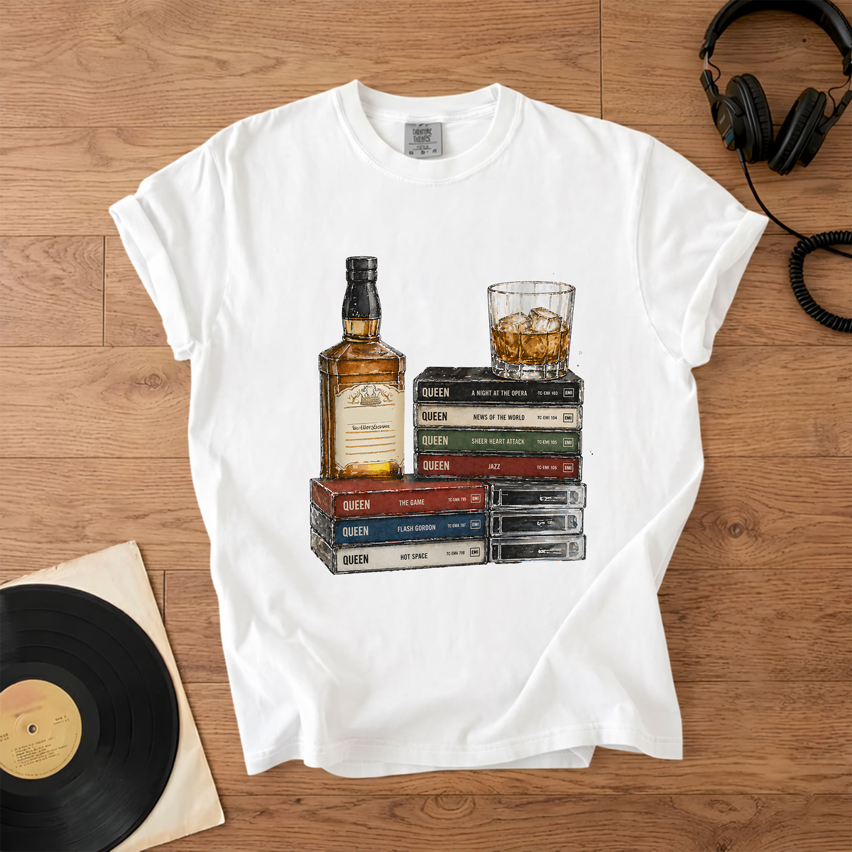 Queen Band Cassette Album Collection T-Shirt Retro Rock Music Queen Band Merch Tee
