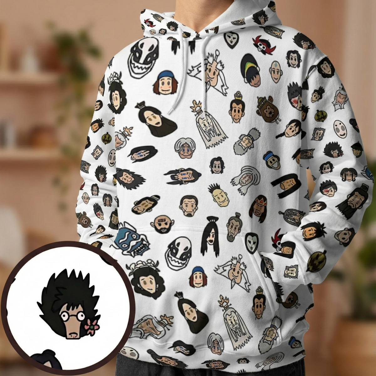 Animated Icons Avatar All-over Print Hoodie