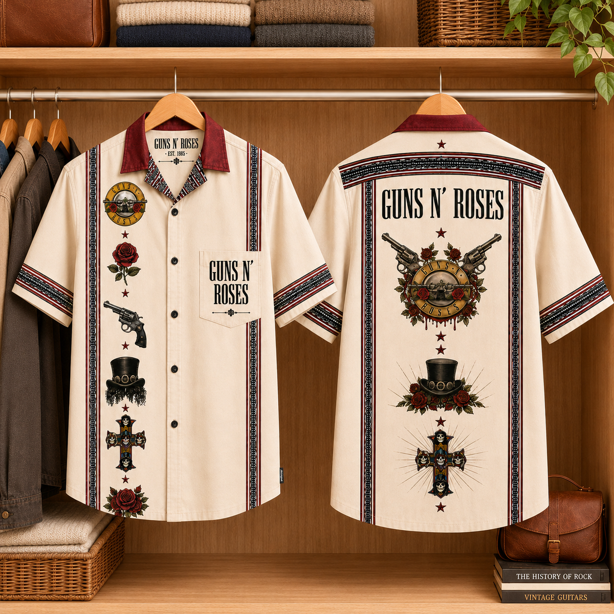 Guns N' Roses Luxury Design Hawaiian Shirt – Hard Rock Inspired Hawaiian Shirt