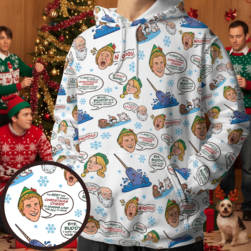 Elf Movie Quotes All-over Print Hoodie