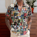 Elvis Presley Retro Music Album Art Mosaic Grid Colorful Hawaiian Shirt – Retro Music Album Art Inspired Unisex Shirt