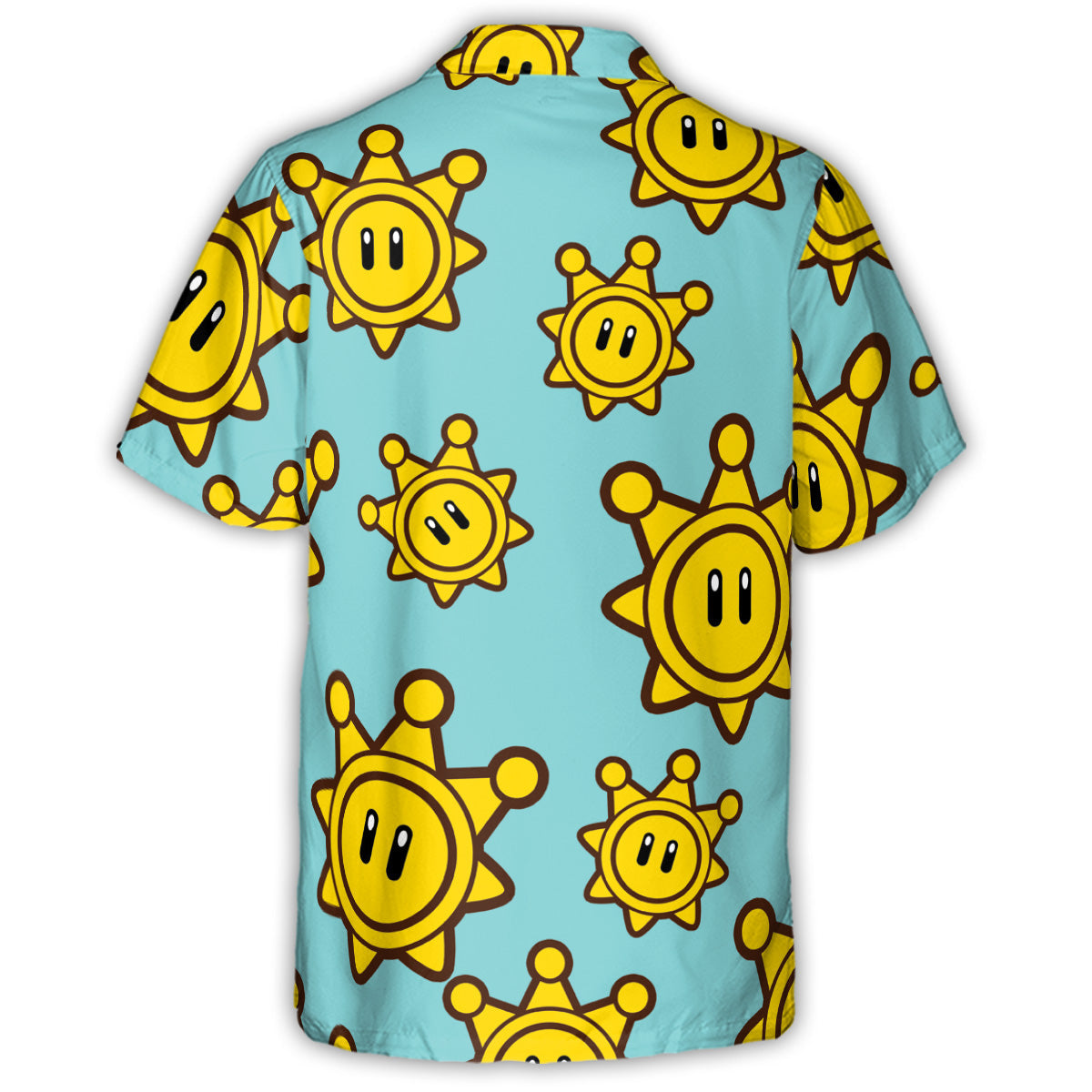 Shine Sprite Super Mario Button Up Hawaiian Shirt