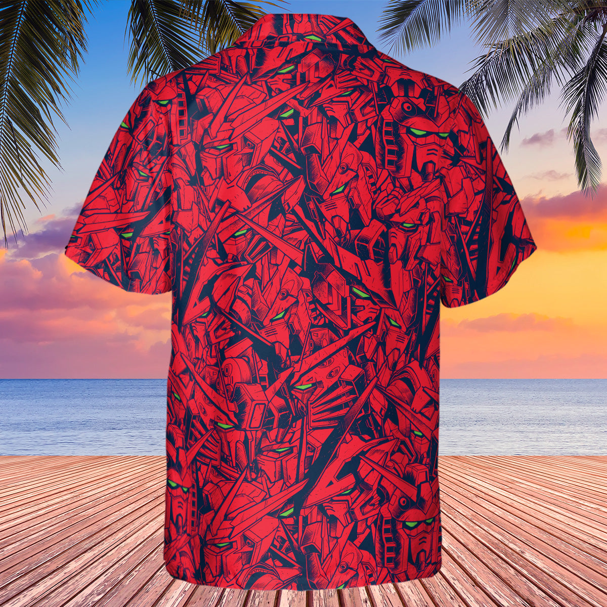 Gundam Camo Magenta Gundam Hawaiian Shirt