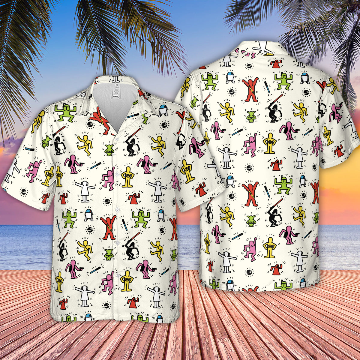 Pop Wars Star Wars Pop Art Pattern Hawaiian Shirt