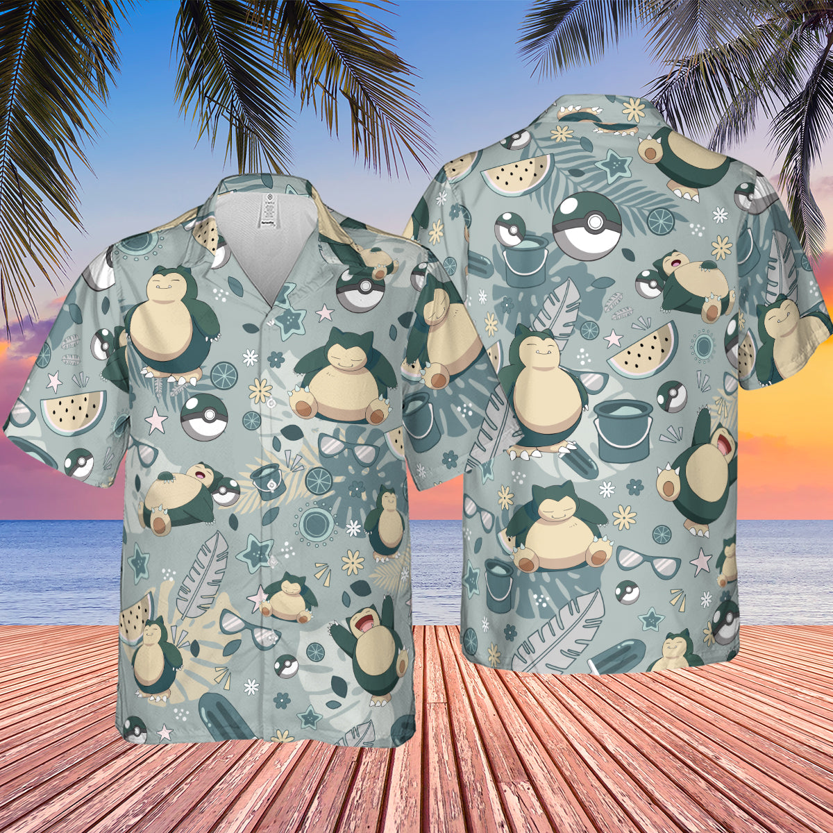 Summer Relax Snorlax Pokemon Hawaiian Shirt