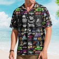 Underground Techno Streetwear Graffiti Black Hawaiian Shirt - Unisex Cyberpunk DJ Festival Summer Button Up