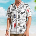 Pop Punk And Alternative Rock Band Logos Hawaiian Shirt - Unisex 2000s Emo Music Collage Button Up