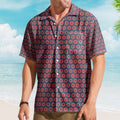 Navy and Red Phish Fishman Donut Unisex Hawaiian Shirt – Retro Music Aloha Button-Up Shirt