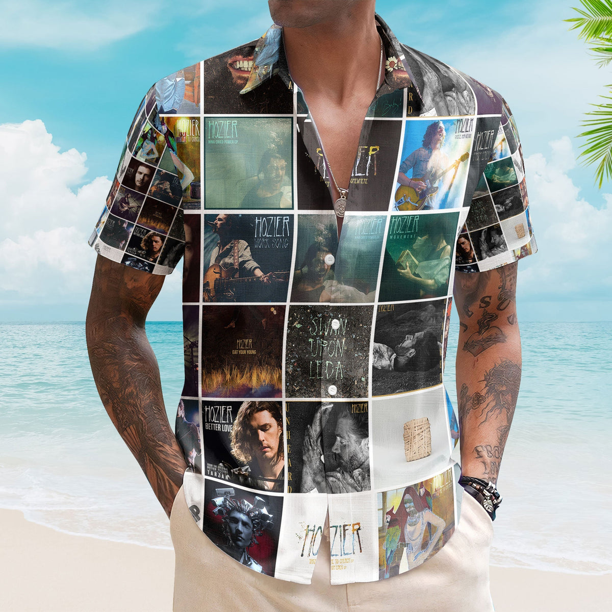 Hozier Album Collage Hawaiian Shirt – Indie Folk Music Fan Shirt