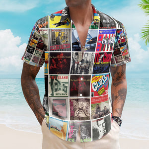 The Clash Hawaiian Shirt – Vintage Album Collage Punk Rock Style