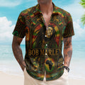 Bob Marley Hawaiian Shirt - Unisex Retro Three Little Birds Lyrics Summer Button Up