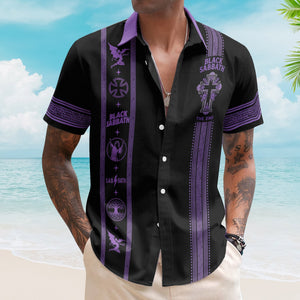 Black Sabbath Luxury Design Hawaiian Shirt – Gothic Inspired Purple Hawaiian Shirt