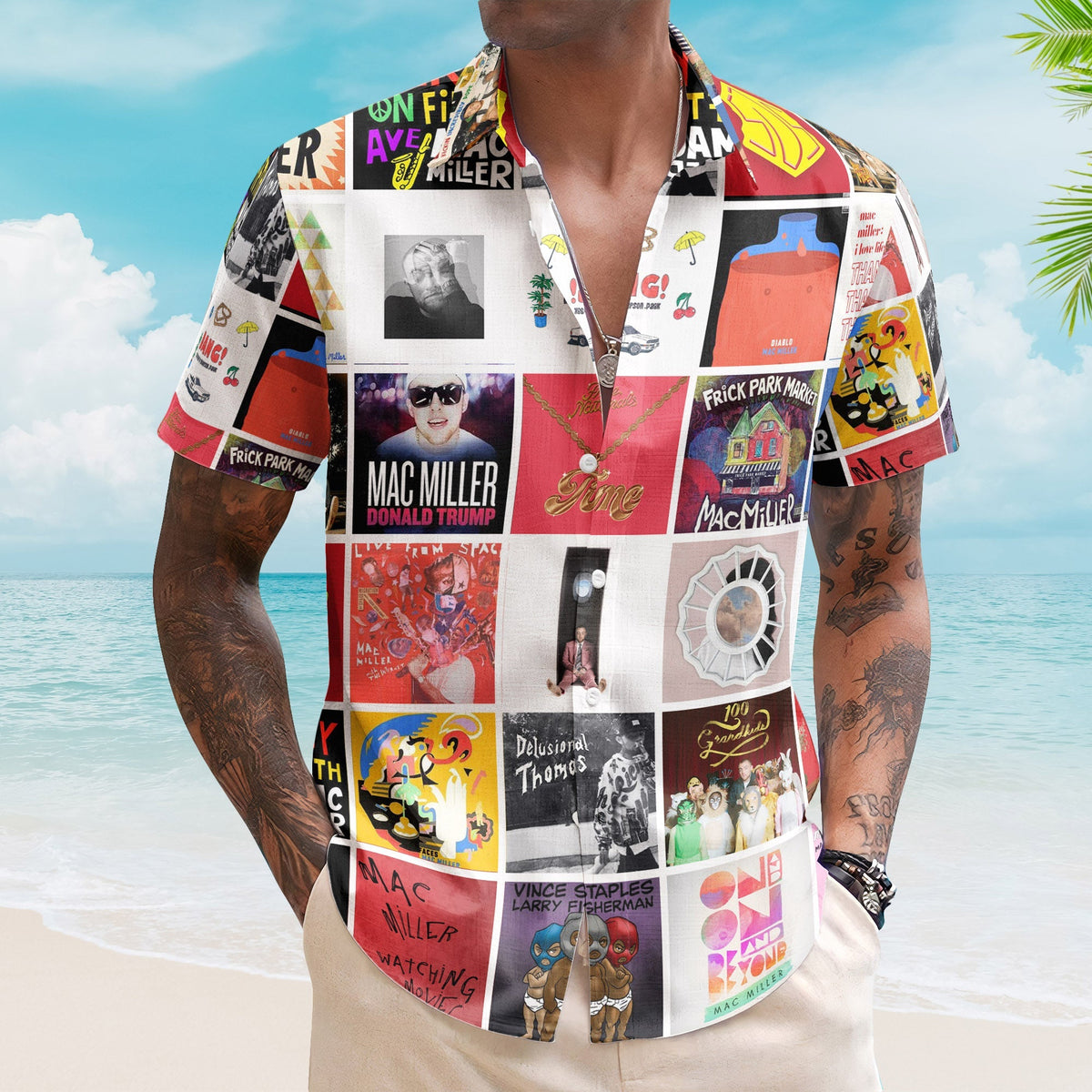 Mac Miller Album Collage Hawaiian Shirt – Hip-Hop Music Fan Shirt