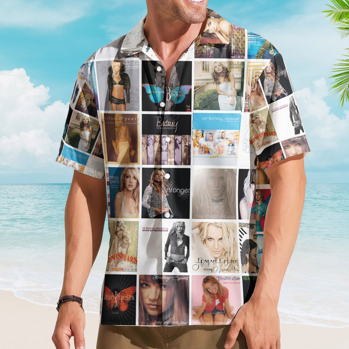 Britney Spears Album Collage Hawaiian Shirt – Pop Star Fan Shirt