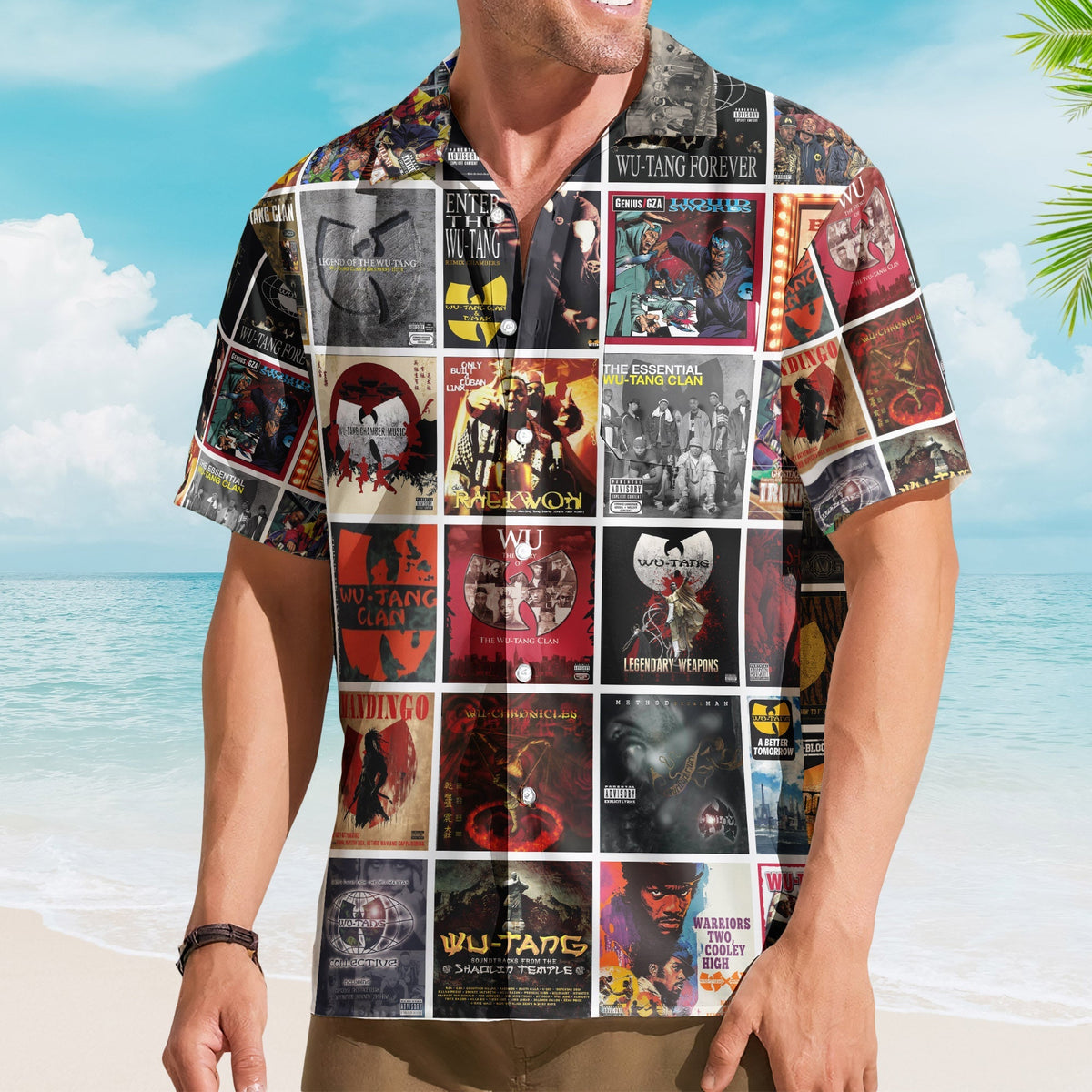 Wu-Tang Clan Hawaiian Shirt – Album Cover Collage Hip-Hop Summer Button Up