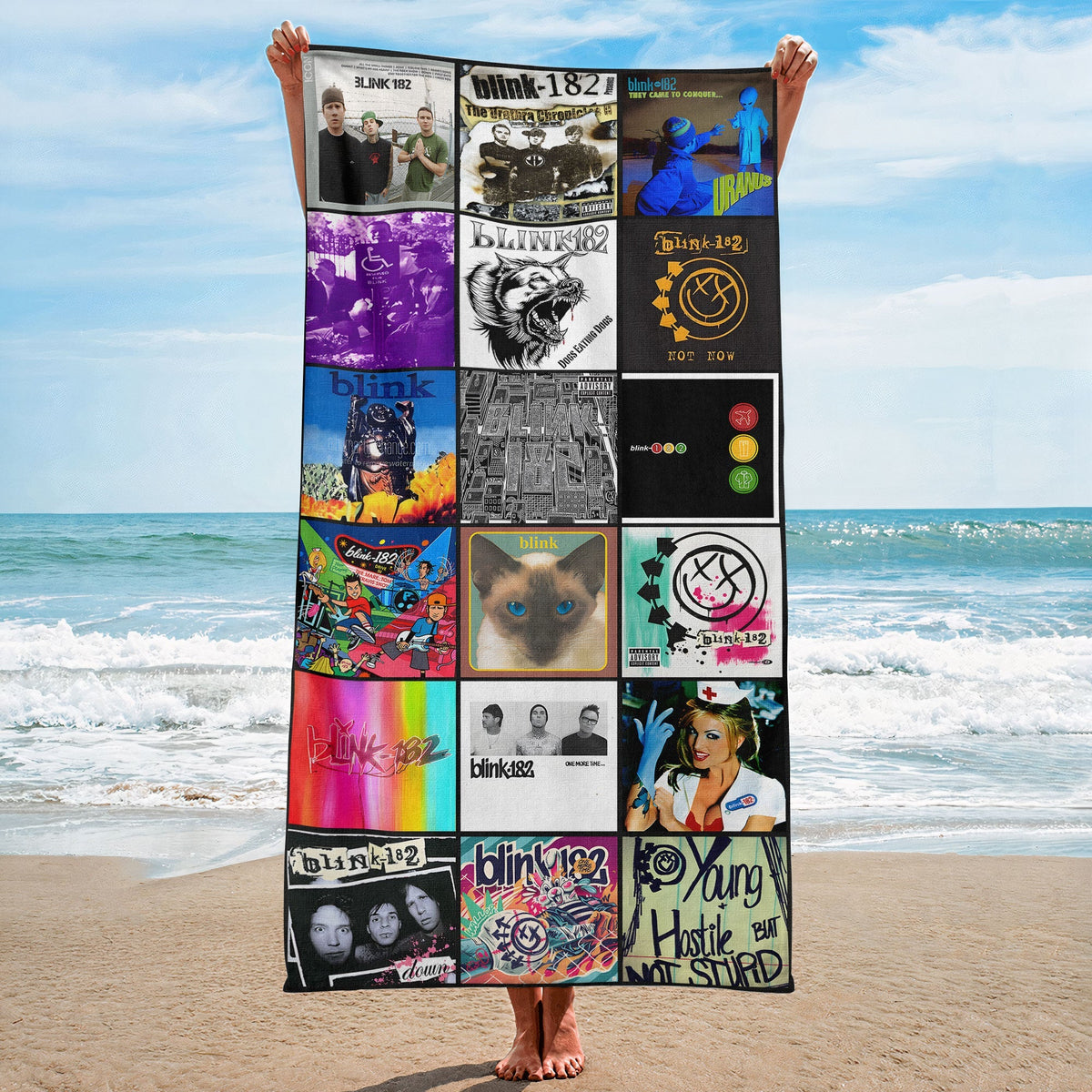 Blink-182 Beach Towel Album Cover Collage Pop Punk Towel