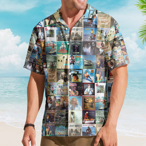 Jimmy Buffett Album Covers Hawaiian Shirt - Unisex Retro Music Album Art Inspired Unisex Shirt