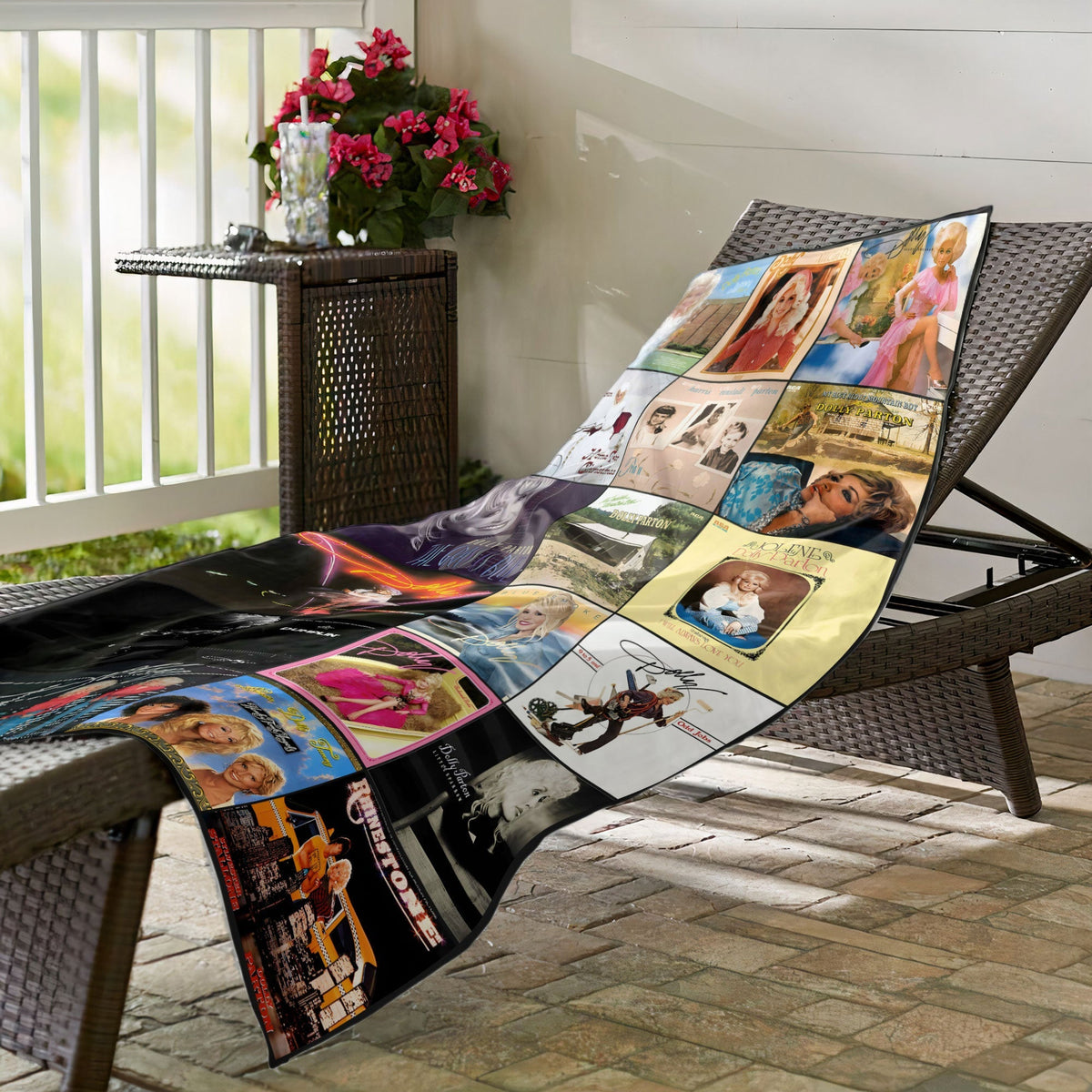 Dolly Parton Beach Towel Album Cover Collage Country Music Towel