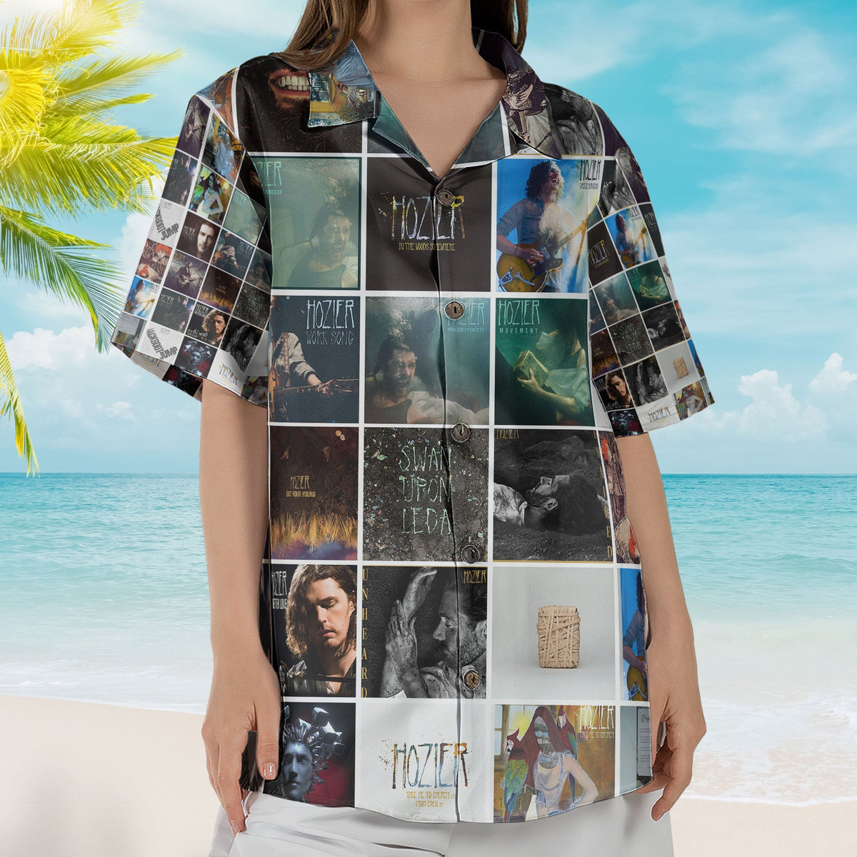 Hozier Hawaiian Shirt – Artistic Album Collage Indie Folk Style