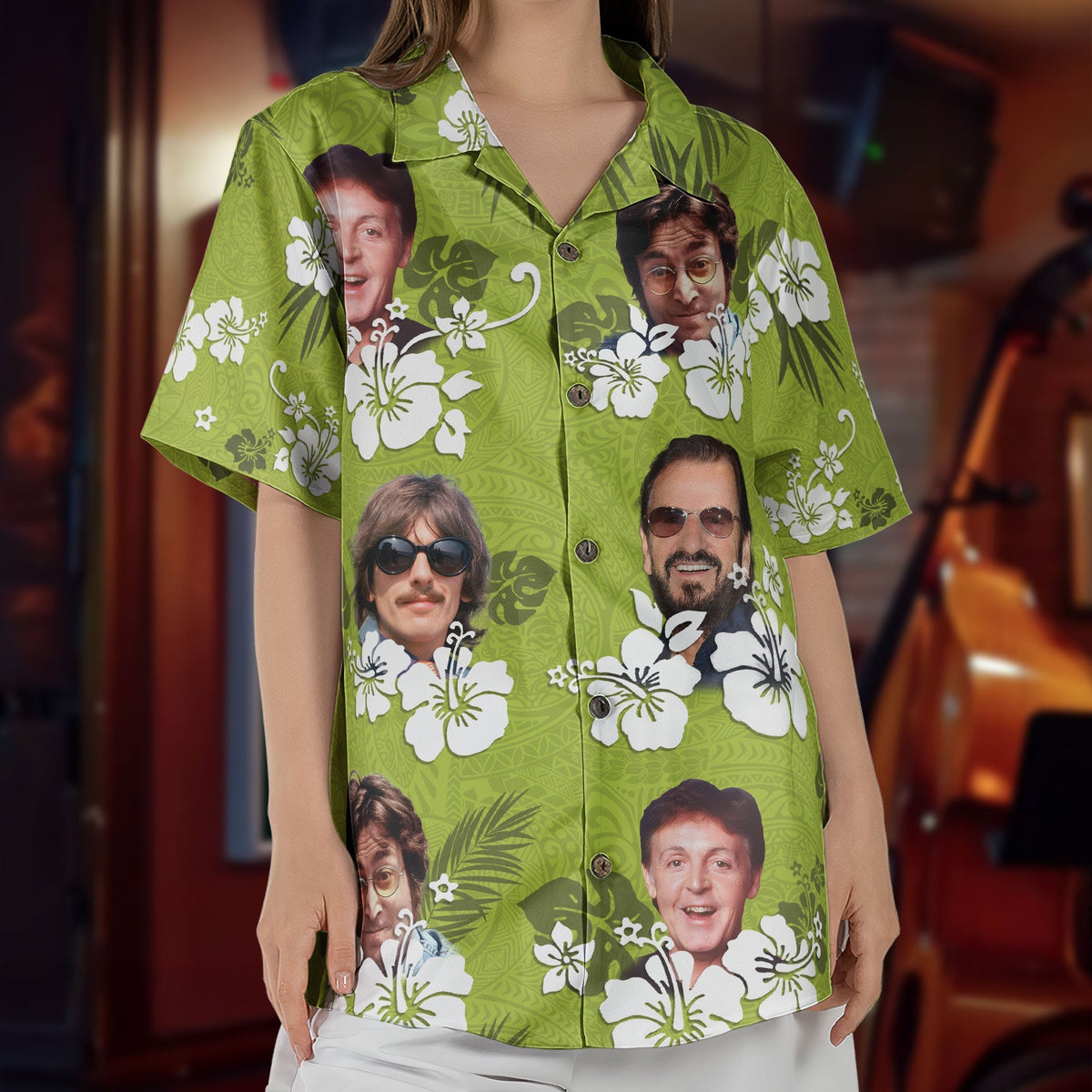 Vintage The Beatles Band Hawaiian Shirt – Classic Rock Tropical Inspired Unisex Button-Up Shirt