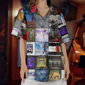 Rush Hawaiian Shirt – Album Cover Collage Progressive Rock Summer Button Up