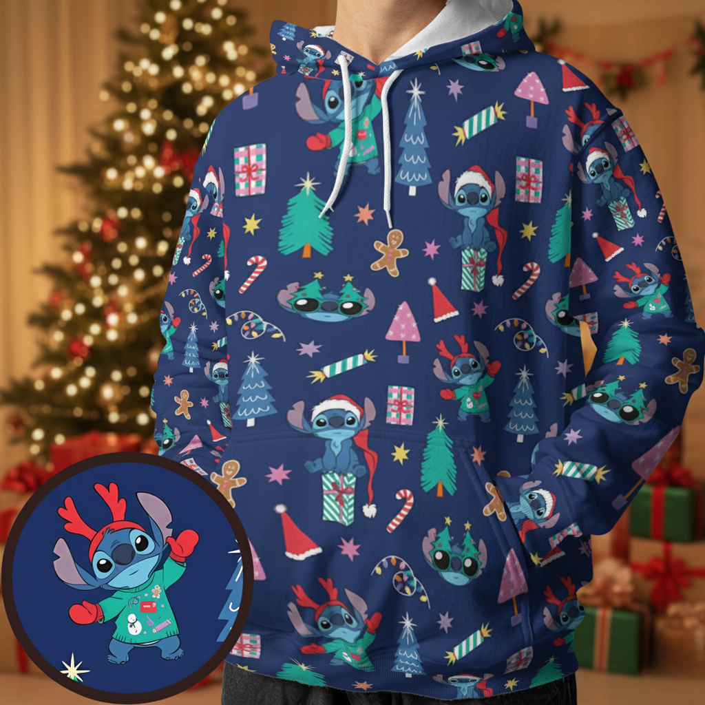 Stitch Holiday All-over Print Hoodie