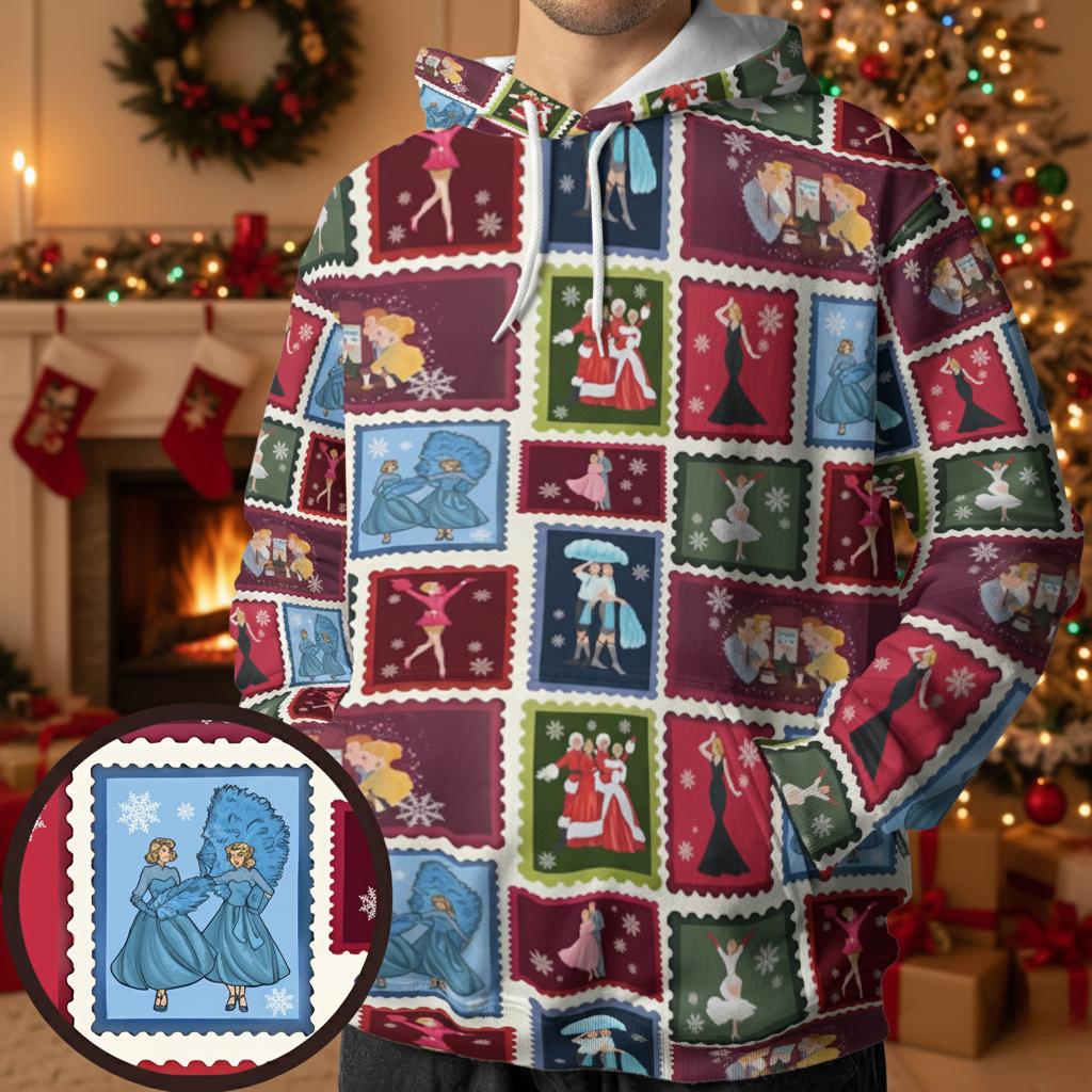 White Christmas Retro All-over Print Hoodie