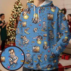 Christmas Action Movie All-over Print Hoodie